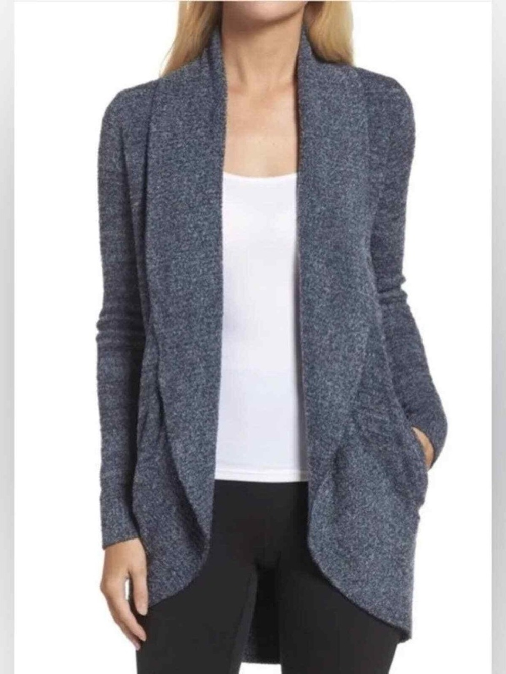 barefoot dreams navy cardigan size xs